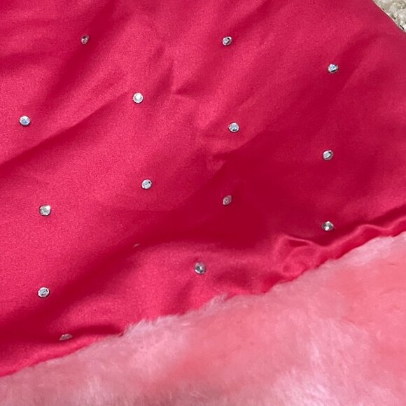 Victoria's Secret Pink Velvet "Santa Baby" Vintage Hat with Rhinestones - Picture 5 of 5